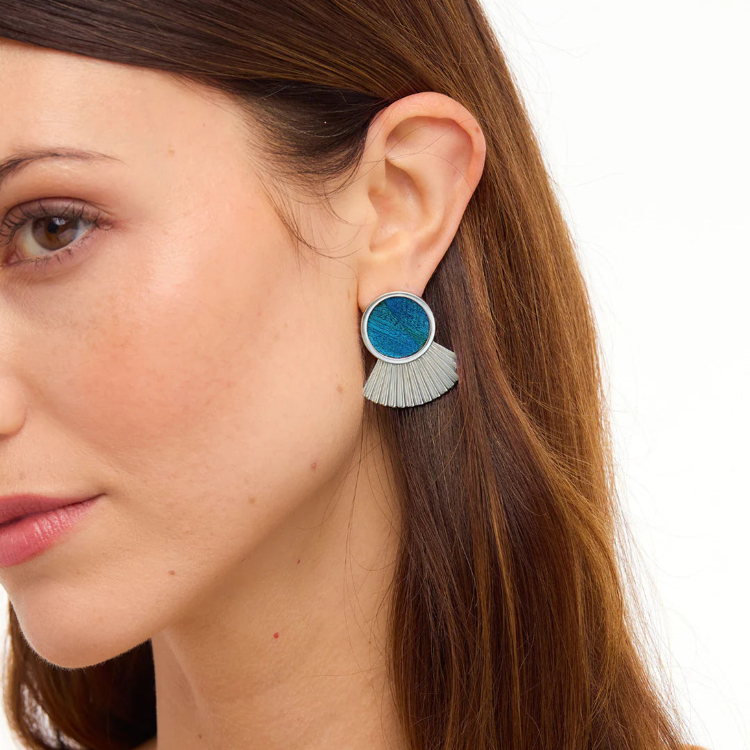 Brackish August Cay Large Fan Earring Silver