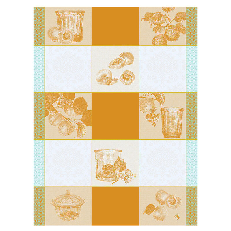 Le Jacquard Francais Confitures Carreaux Yellow Tea towel