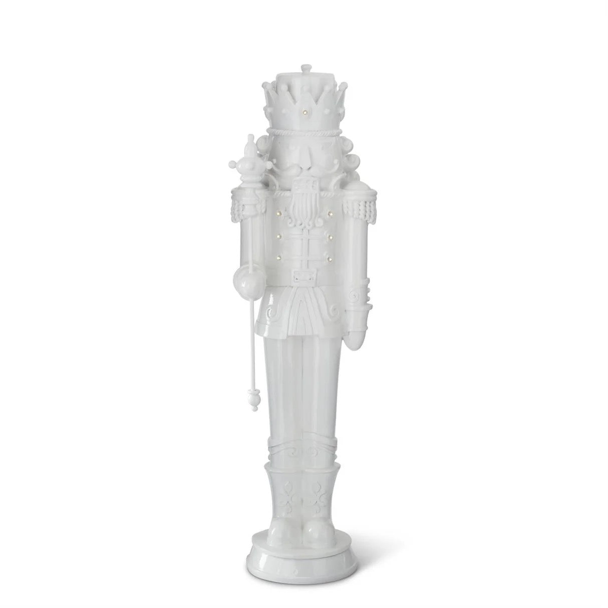 White Resin LED Nutcracker Soldier 26.25"