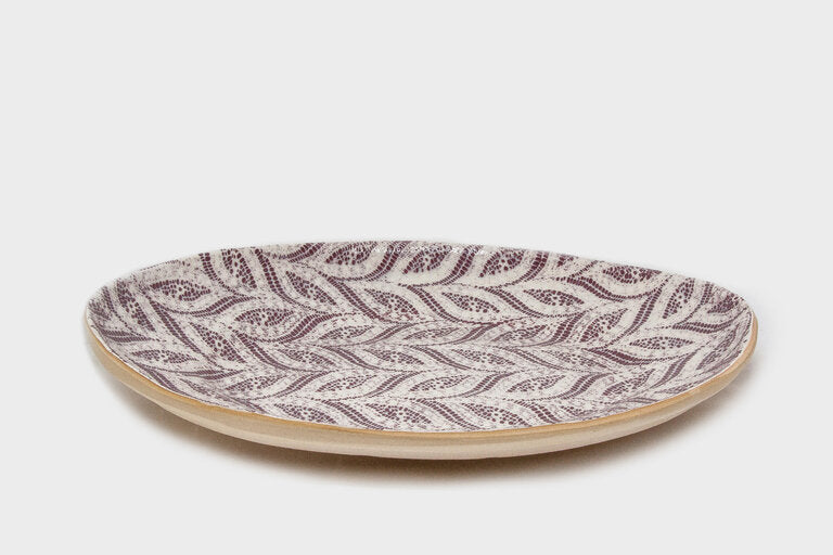 Terrafirma Ceramics Banquet Oval PlatterdcPaisley Bordeaux