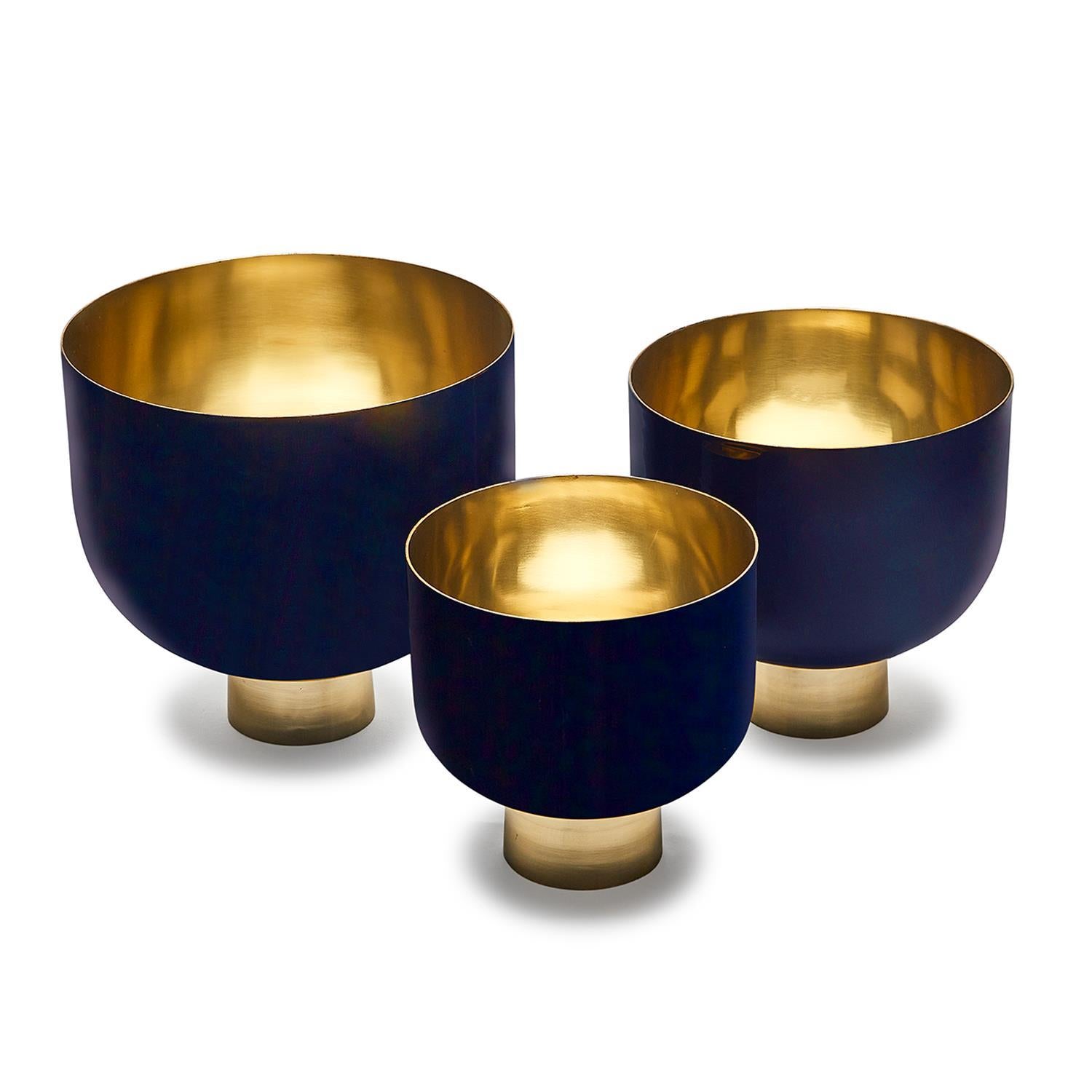 Opus Bowls with Gold Base Set of 3