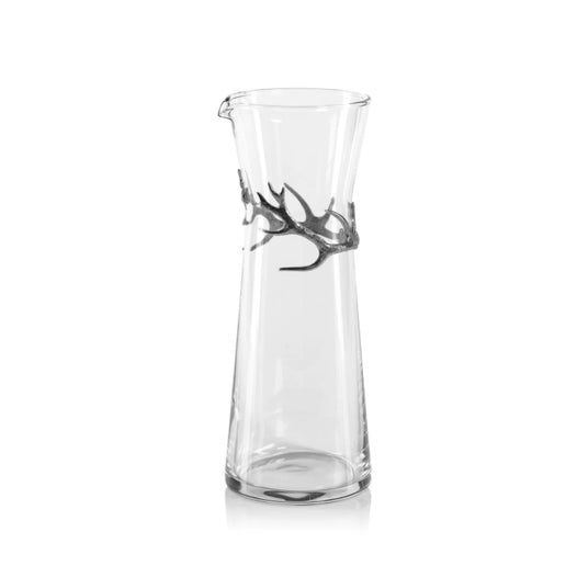Davos Glass Carafe with Pewter Antler