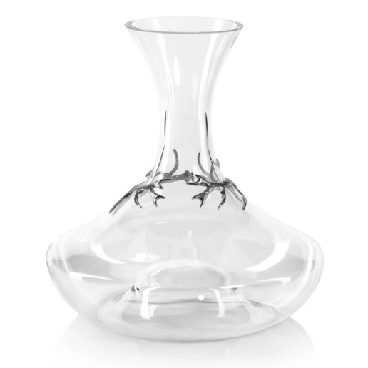 Davos Glass Wine Decanter with Pewter Antler