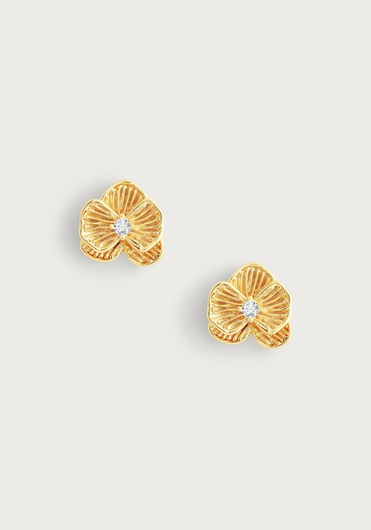 Anabel Aram Orchid Gold Stud Earrings