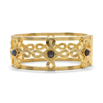 Capucine De Wolf Monique Compass Hinged Bangle - Gold/Blue Labradorite