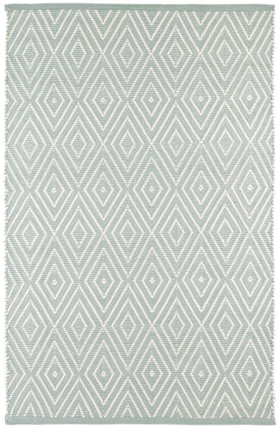 Dash & Albert Diamond Light Blue/Ivory Indoor/Outdoor 2x3 Rug