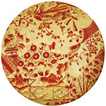 Caspari Gilded Porcelain Coral/Gold Placemat Lacquer-Round 15"