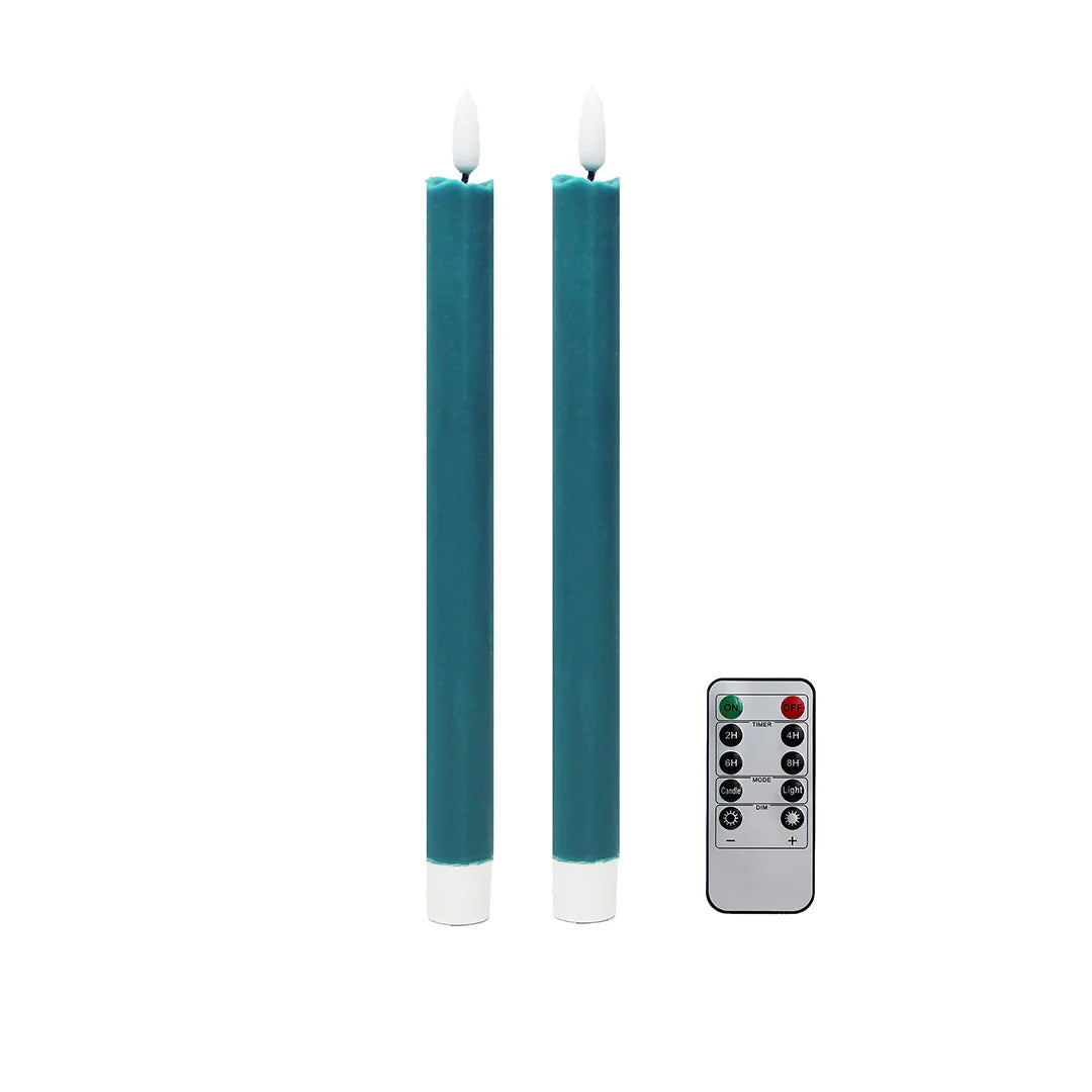 LED Candle Chambray 23cm Set of 2