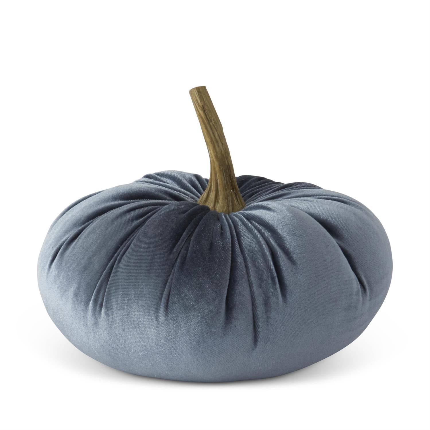 Blue Velvet Stuffed Pumpkin, 2 Sizes