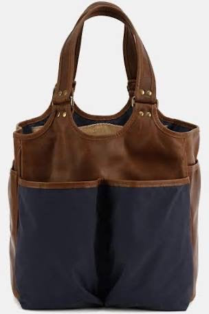 Moore & Giles Belle Picnic Totes Ventile Navy and Baldw