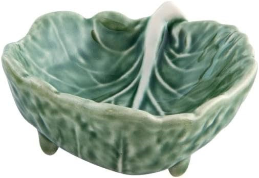 Bordallo Pinheiro Green Cabbage Leaf Condiment Bowls,  Set of 2