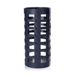 Nappa Woven Leather Glass Vase / Hurricane - Navy