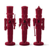 Wood Burgundy Velvet Nutcrackers