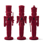 Wood Burgundy Velvet Nutcrackers