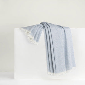 Lands Downunder Sky Blue Cashmere & Lambswool Throw