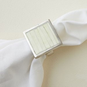 Square Bone Natural Napkin Ring