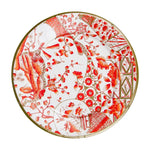 Caspari Gilded Porcelain Coral Dinner Plates - 8 Per Package