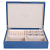Addison Ross Blue Shagreen Jewelry Box: Silver Trim