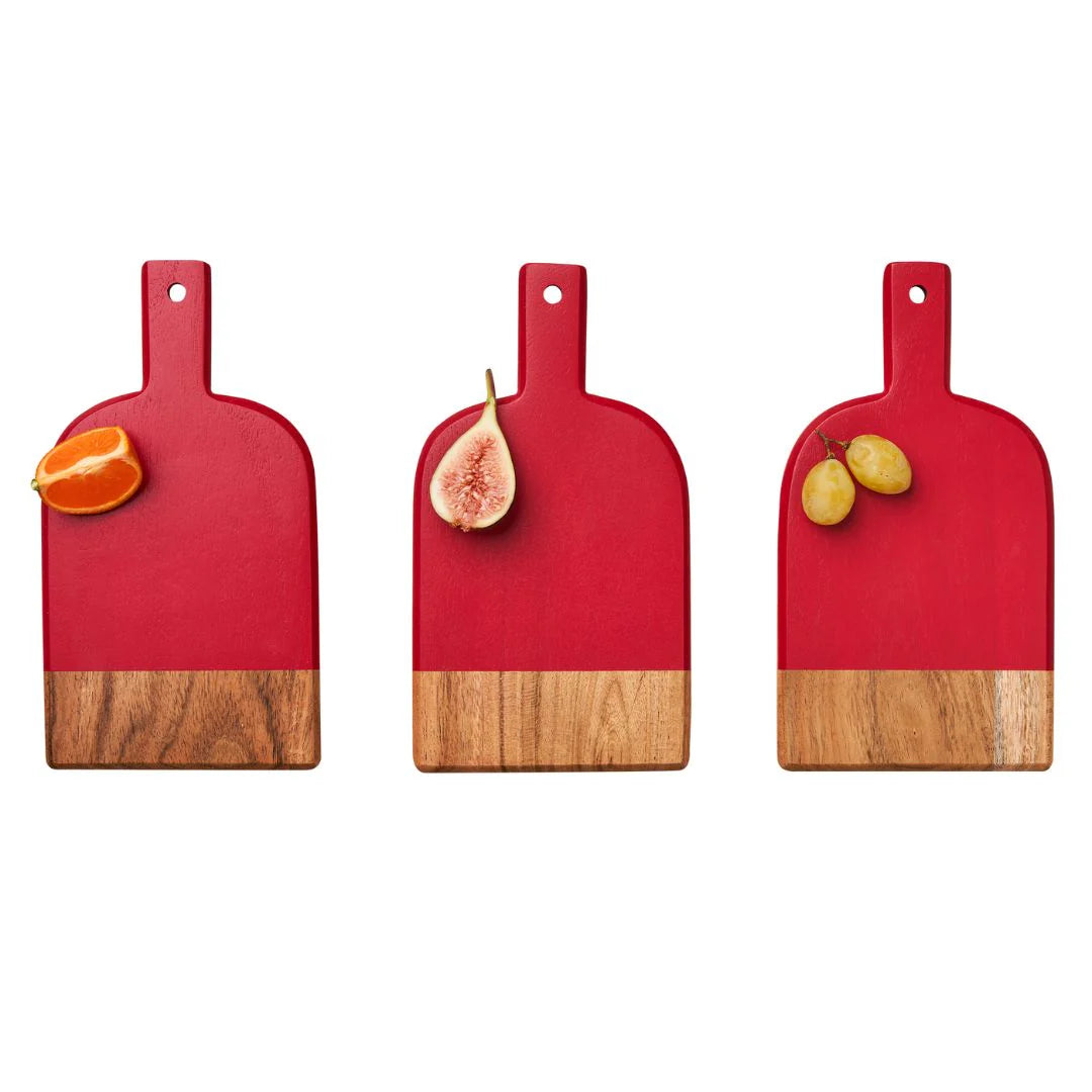 Red Mini Bevel Boards Set of 3