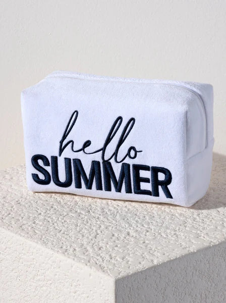 Sol Hello Summer Zip Pouch, White