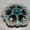 Oyster Plate - Turquoise Blue w/ Navy Blue