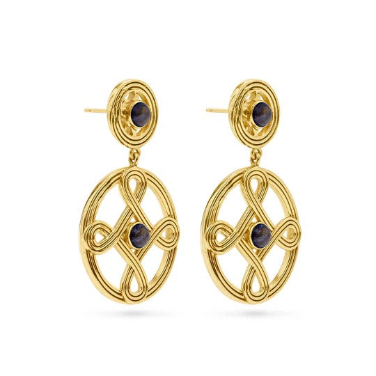 Capucine De Wulf Monique Double Drop Earrings - Blue Labradori
