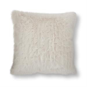 White Faux Fur Pillow 18in