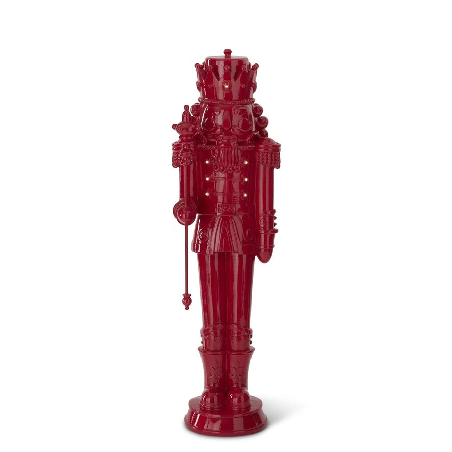Red Resin LED Nutcracker Soldier 26.25"