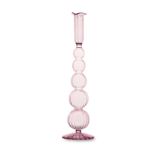 Glass Cambridge Sophia 9" Candlestick Holder (Light Pink)