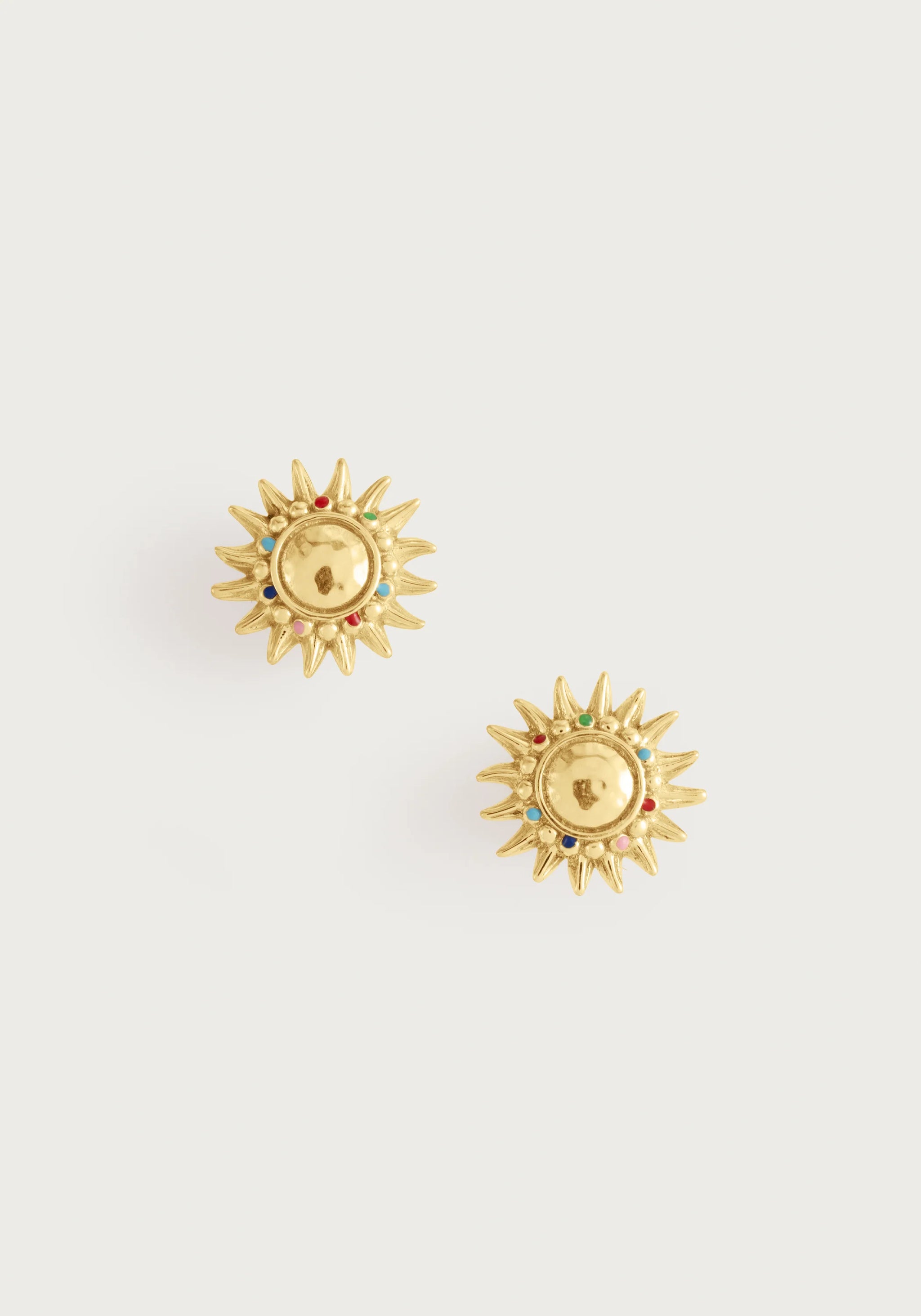 Anabel Aram Milos Soleil Stud Earrings Gold, Enamel
