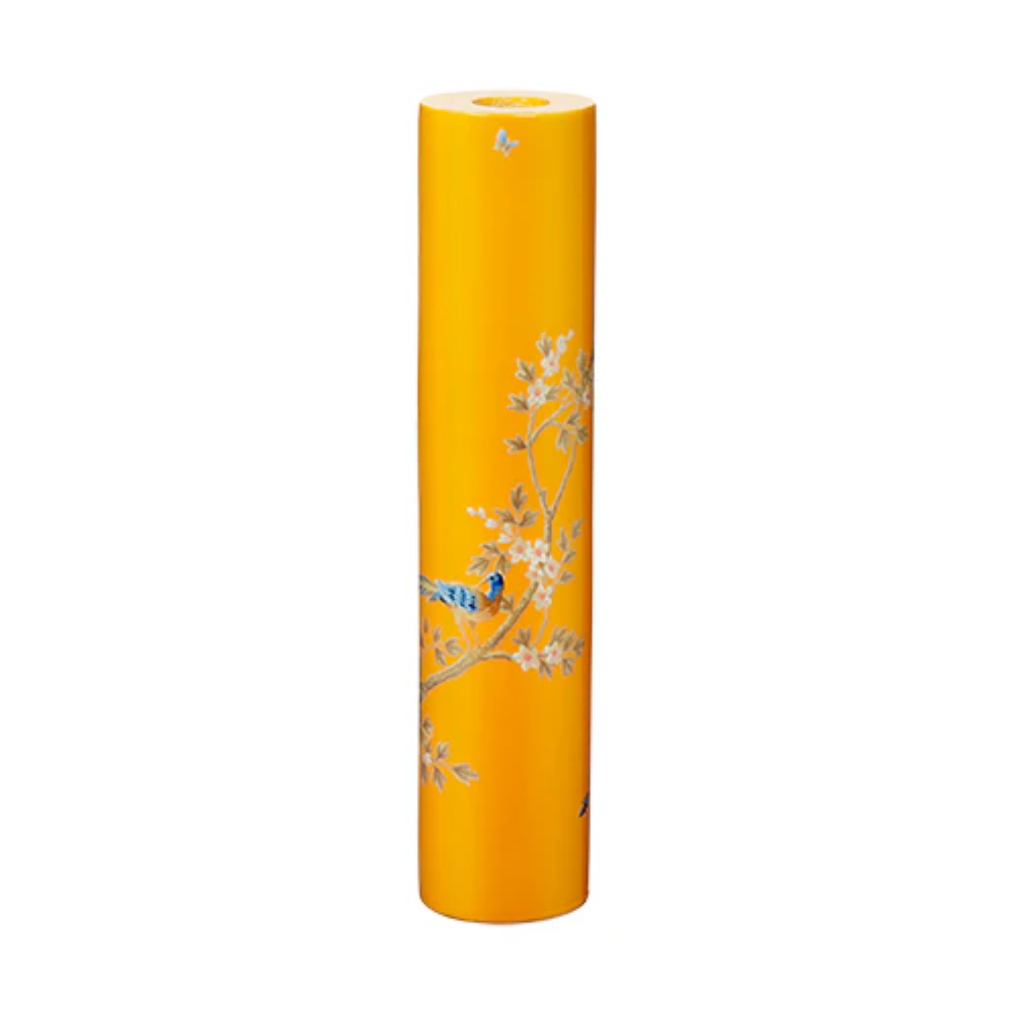 Addison Ross Yellow Chinoiserie Candlestick