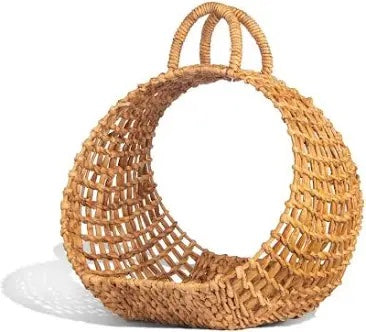 Montes Doggett Woven Water Hyacinth Carrier Basket