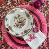 Pink and Maroon Woven Fringe Placemats