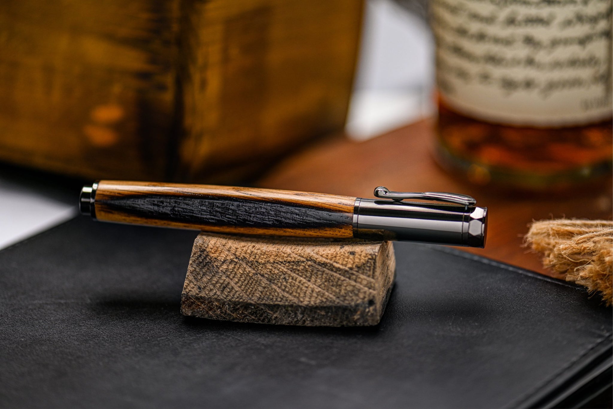 Roots and Jones Kentucky Bourbon Barrel Wood Rollerball Pen