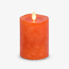 Luminara Flameless Orange Pillar Candle