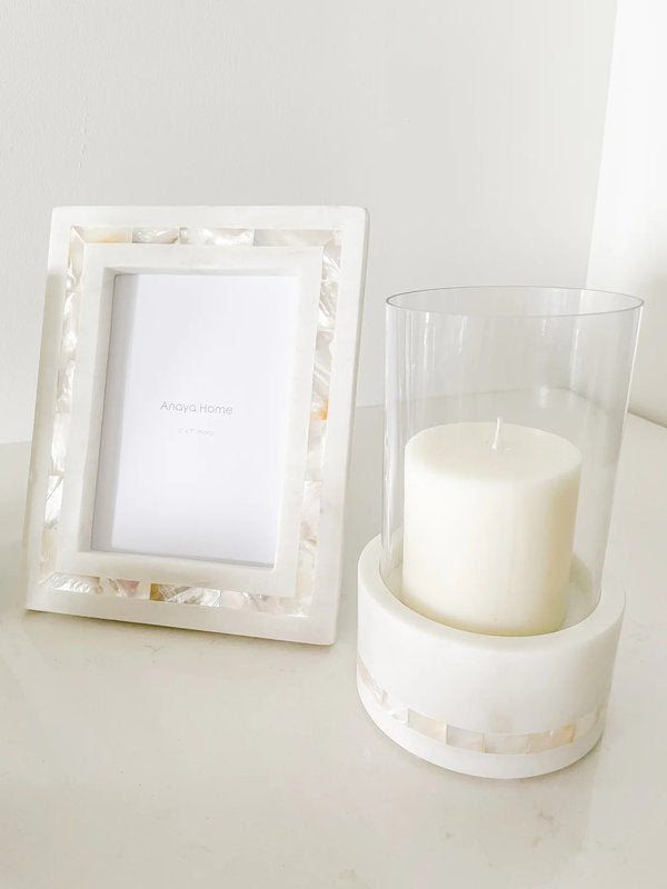 White Mother of Pearl Marble Frame