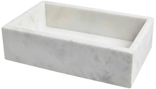 Annie Selke White Marble Napkin Holder for Guest Towels