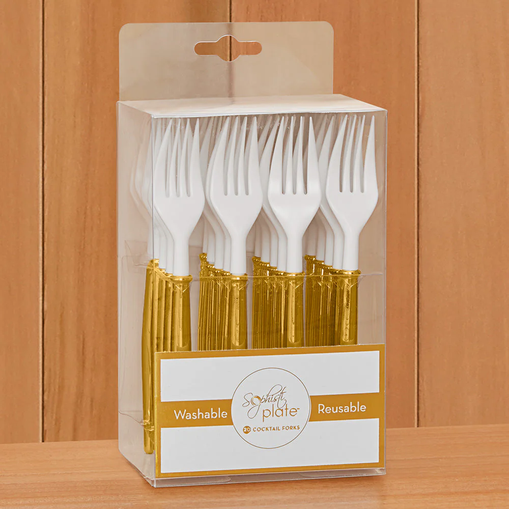 Bella Plastic White Cocktail Forks