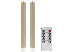 LED candles Cappuccino  23cm Set of 2