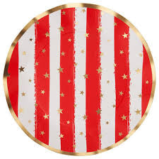 Paper Dinner Plate - Wavy Patriotic Confetti