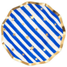 Paper Plate -  Bowl in Wavy Patriotic