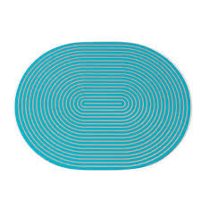 Von Gern Home - Lacquer Stripe Placemats - Turquoise & White