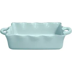 Casafina Large Rectangular Ruffled Baker in Robins Egg Blue