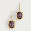 Anabel Aram Bamboo with Stone Drop Earrings -  Gemstone of Iridescent Amethyst