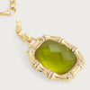 Anabel Aram Bamboo with Stone Pendant Necklace -  Gemstone of Iridescent Peridot