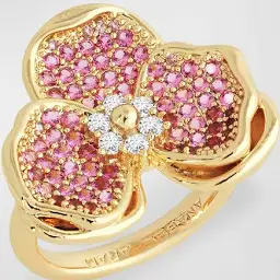 Anabel Aram Orchid Pink Pave Ring - Size 7