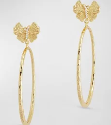 Anabel Aram Butterfly Single Hoop Earrings