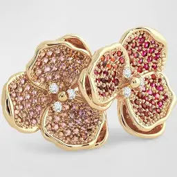 Anabel Aram Orchid Double Pink Pave Ring - Size 7