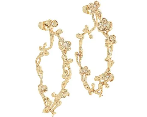 Anabel Aram Orchid Hoop Earrings