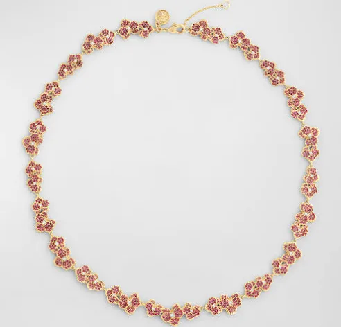 Anabel Aram Orchid Pink Pave Necklace